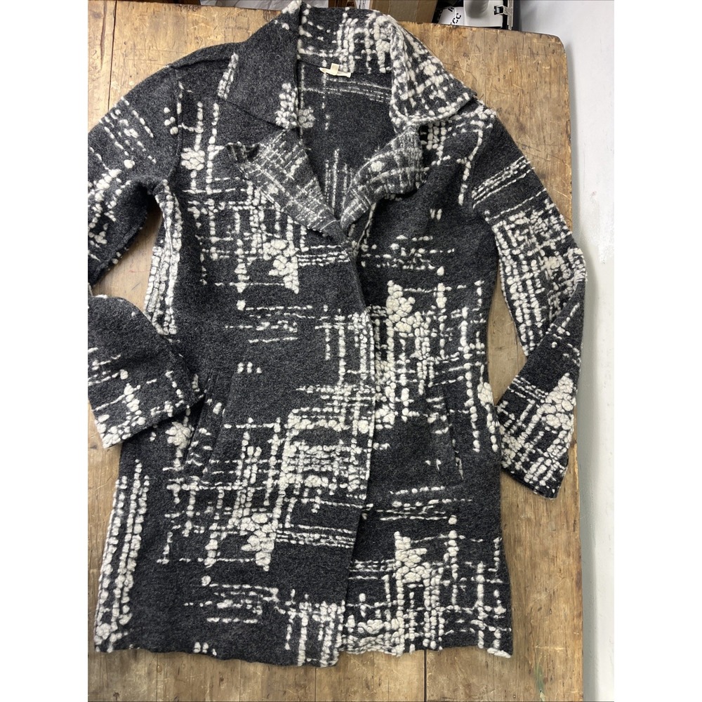 mystree wool blend trench coat jacket art to wear lagenlook size s/m oversize